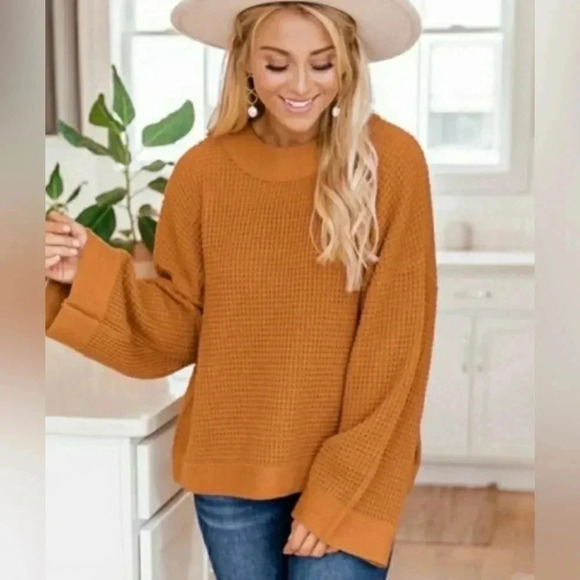 Pink Lily Burnt Orange sweater - Picture 1 of 7